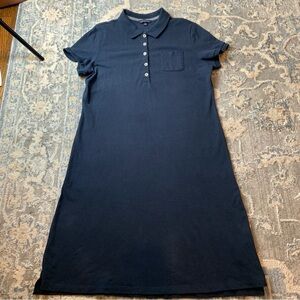 Lands' End Blue Polo Dress Short Flutter Sleeves